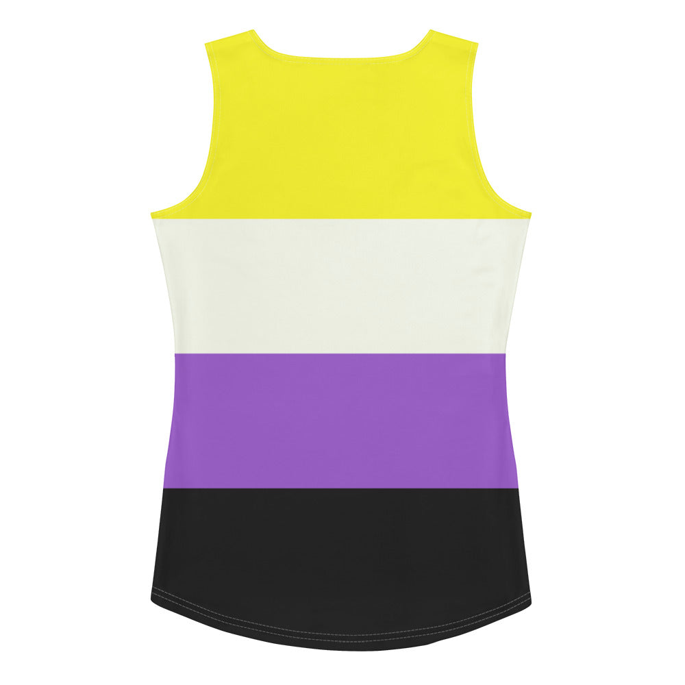 Non-Binary Pride Flag Fitted Vest Vests and Tank Tops The Rainbow Stores