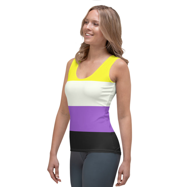 Non-Binary Pride Flag Fitted Vest Vests and Tank Tops The Rainbow Stores