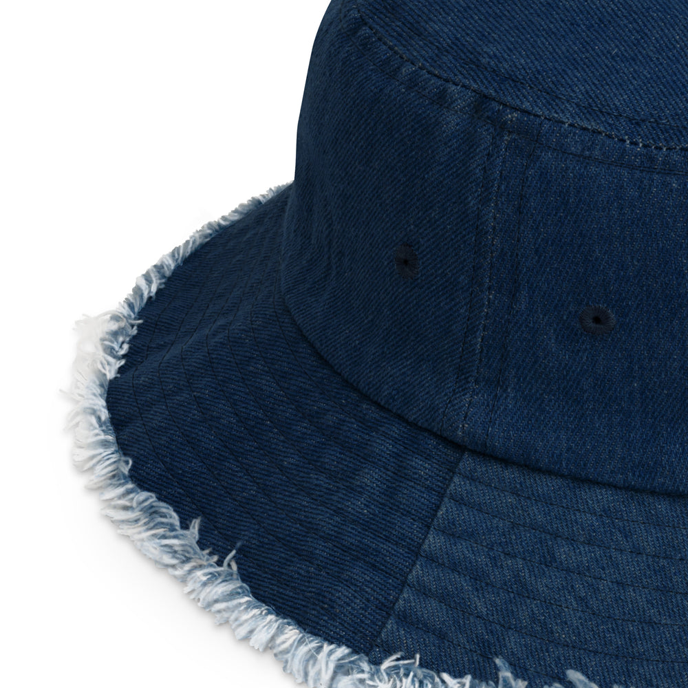 Choose Love Distressed Denim Bucket Hat Hats The Rainbow Stores