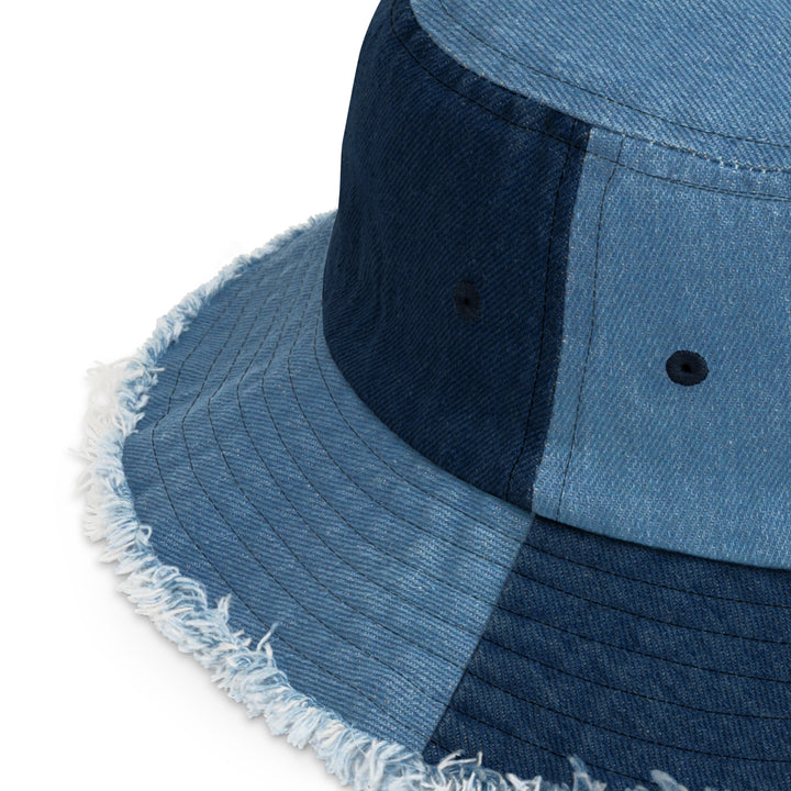 Choose Love Distressed Denim Bucket Hat Hats The Rainbow Stores