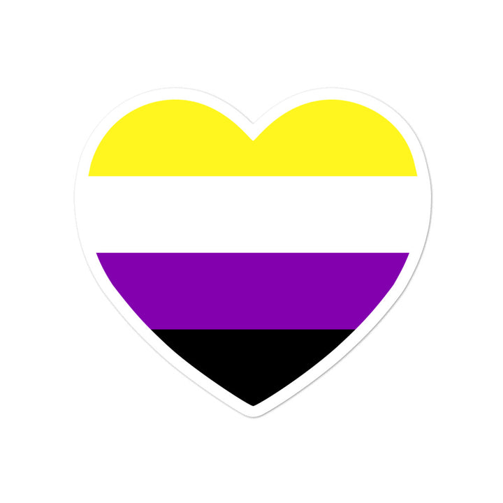 Non Binary Flag Heart Sticker Stickers The Rainbow Stores