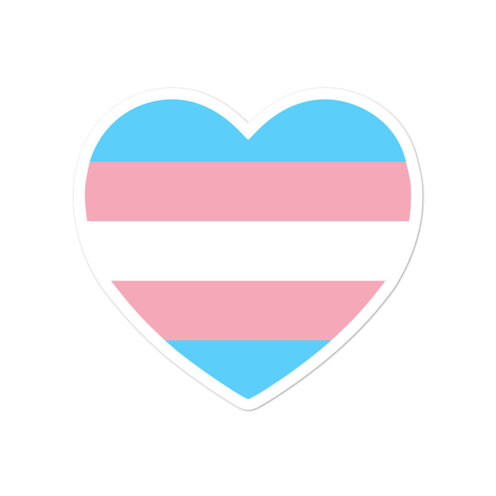 Trans Flag Heart Sticker Stickers The Rainbow Stores