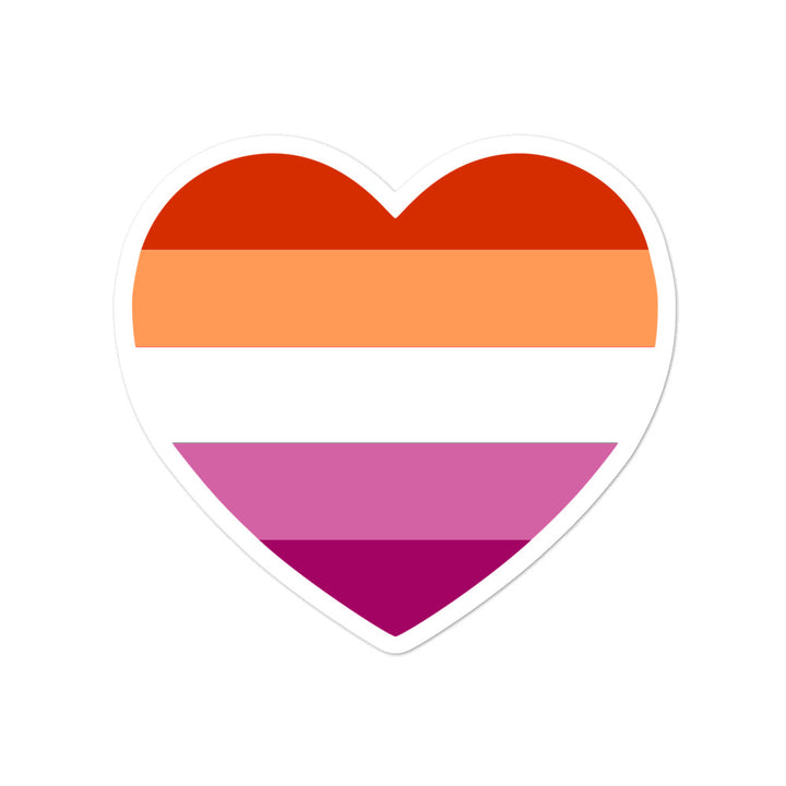 Lesbian 5 Stripe Flag Heart Sticker Stickers The Rainbow Stores