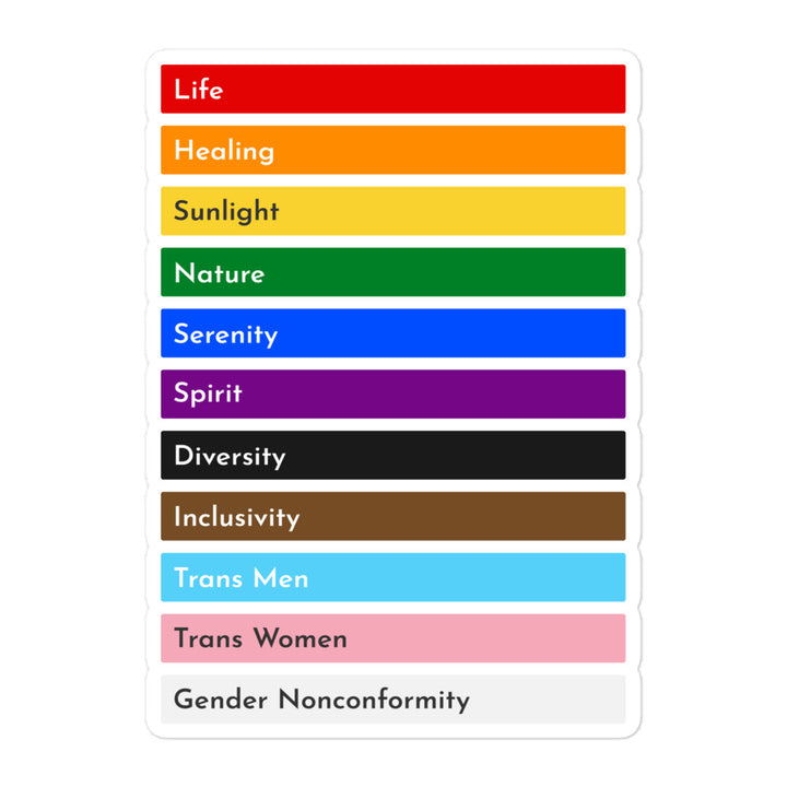 Pride Colours And Their Meaning Sticker Stickers The Rainbow Stores