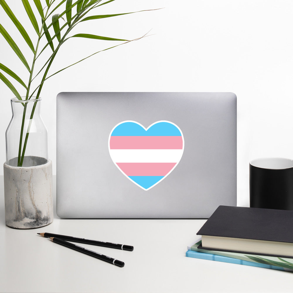 Trans Flag Heart Sticker