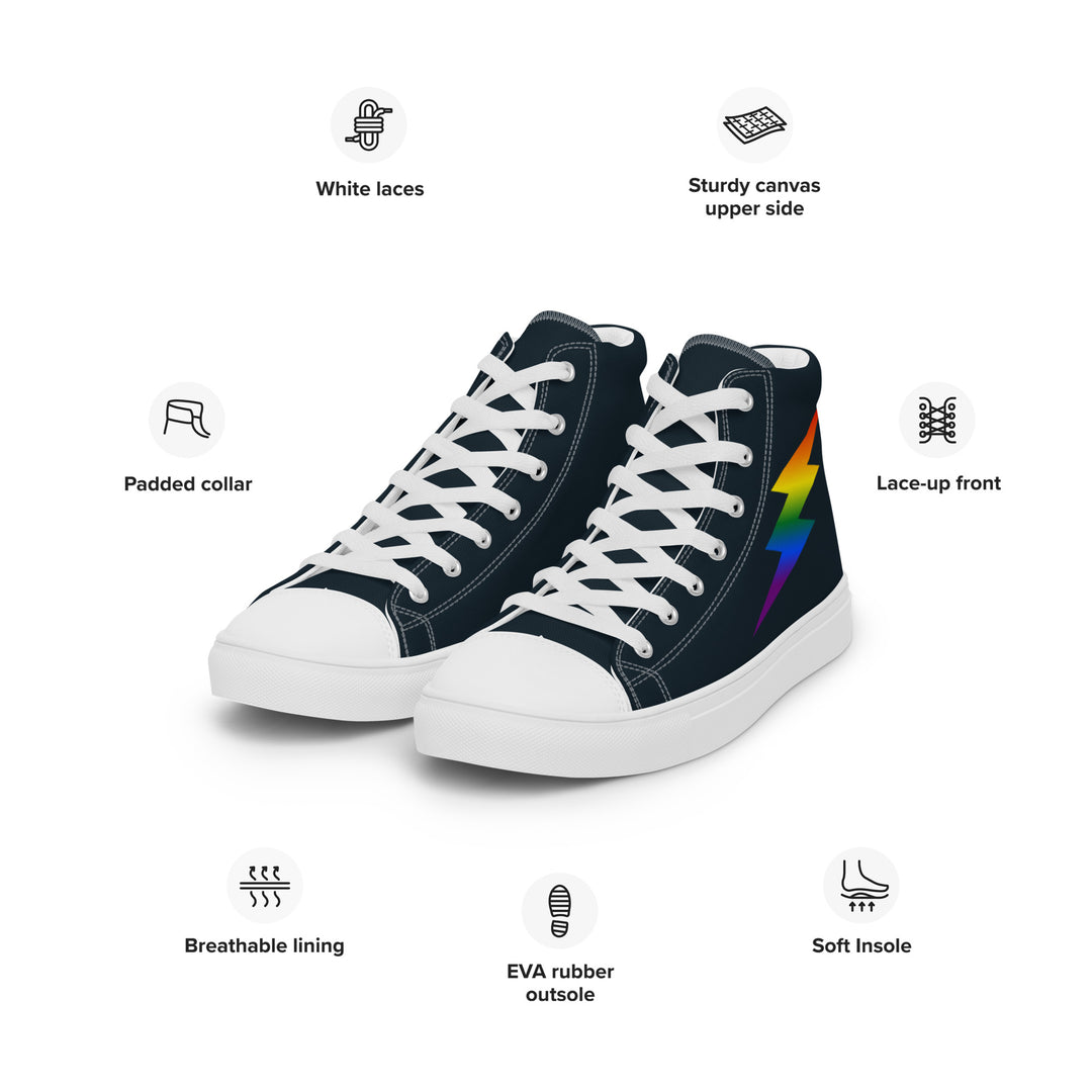 Rainbow Lightning Blue High Top Trainers (male sizes) High Tops The Rainbow Stores