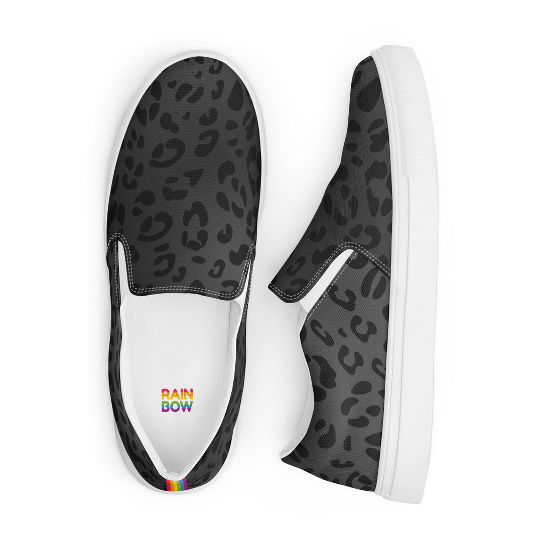 Rainbow Black Leopard Slip-on Shoes (male sizes) Slip Ons The Rainbow Stores