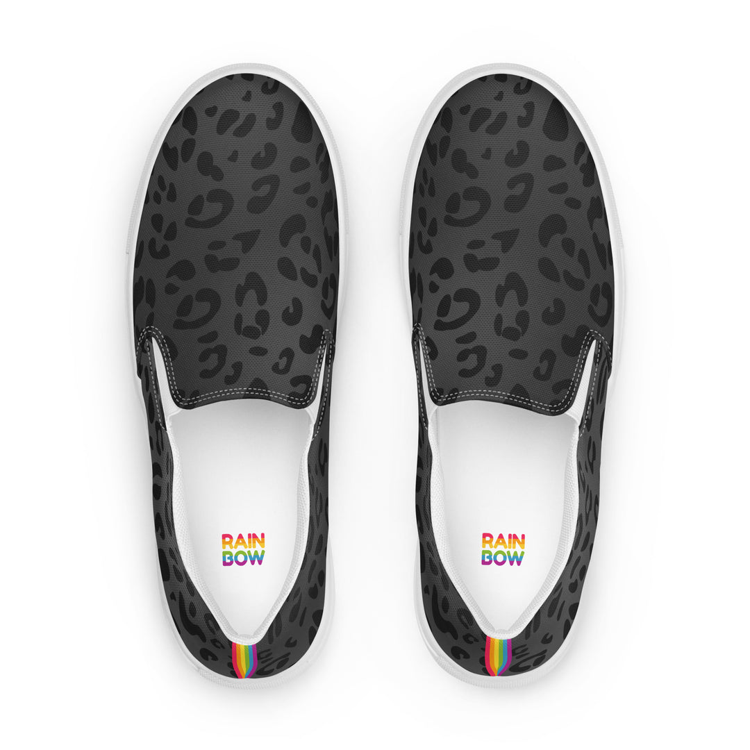 Rainbow Black Leopard Slip-on Shoes (male sizes) Slip Ons The Rainbow Stores