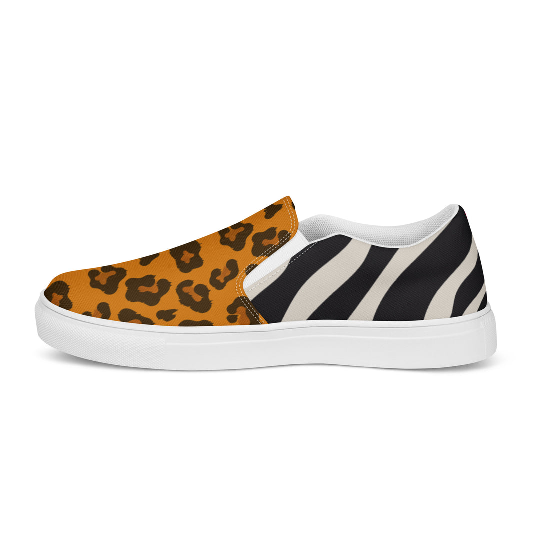 Two Tone Safari Print Slip-on Shoes (male sizes) Slip Ons The Rainbow Stores