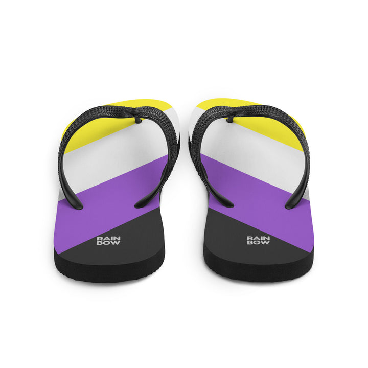 Non-Binary Diagonal Pride Flag Flip-Flops Flip Flops The Rainbow Stores