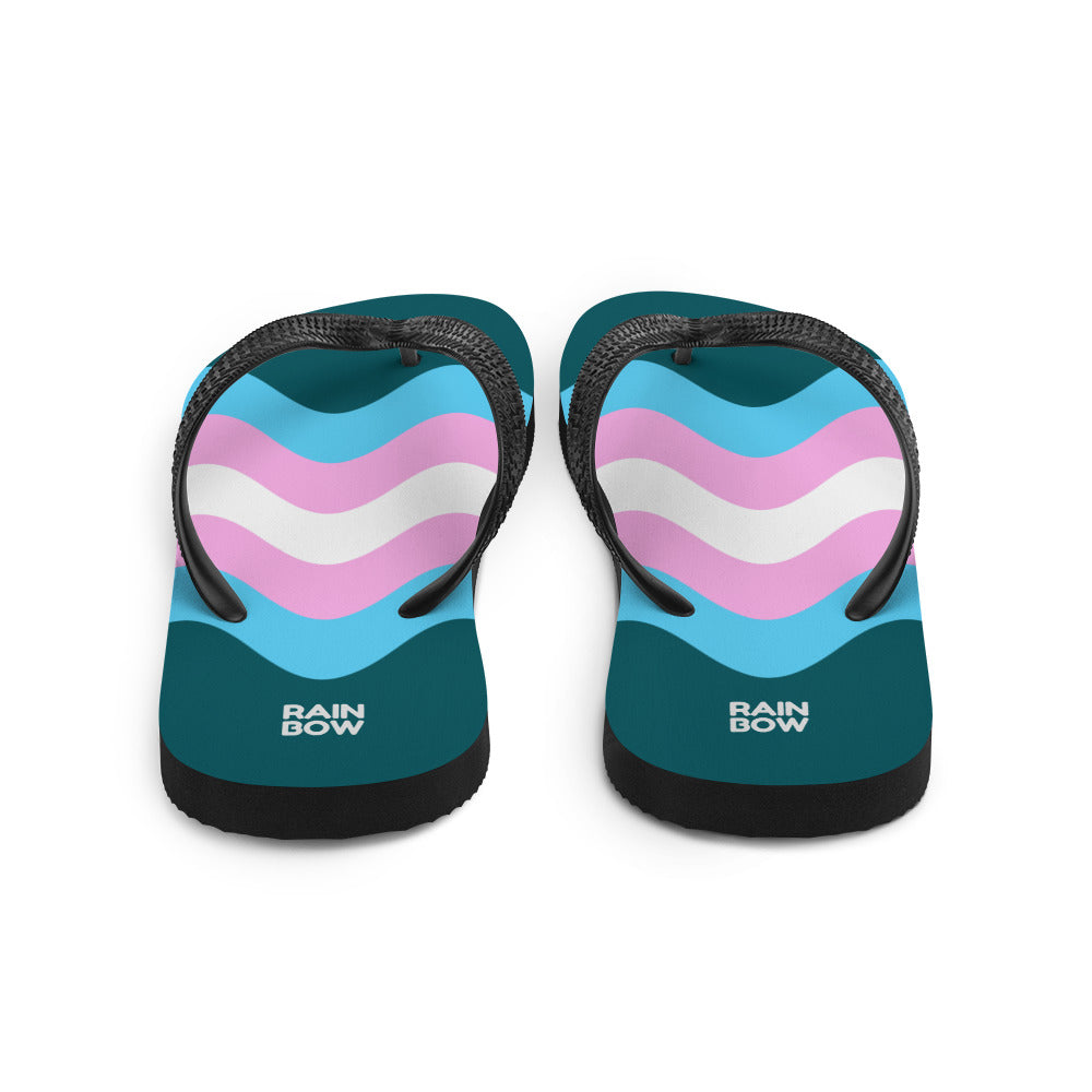 Wavy Trans Flag Flip-Flops Flip Flops The Rainbow Stores