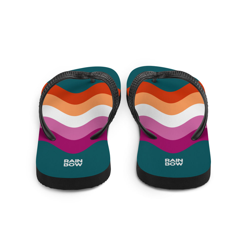 Wavy Lesbian Flag Flip-Flops Flip Flops The Rainbow Stores