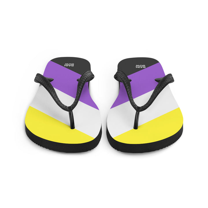 Non-Binary Diagonal Pride Flag Flip-Flops Flip Flops The Rainbow Stores