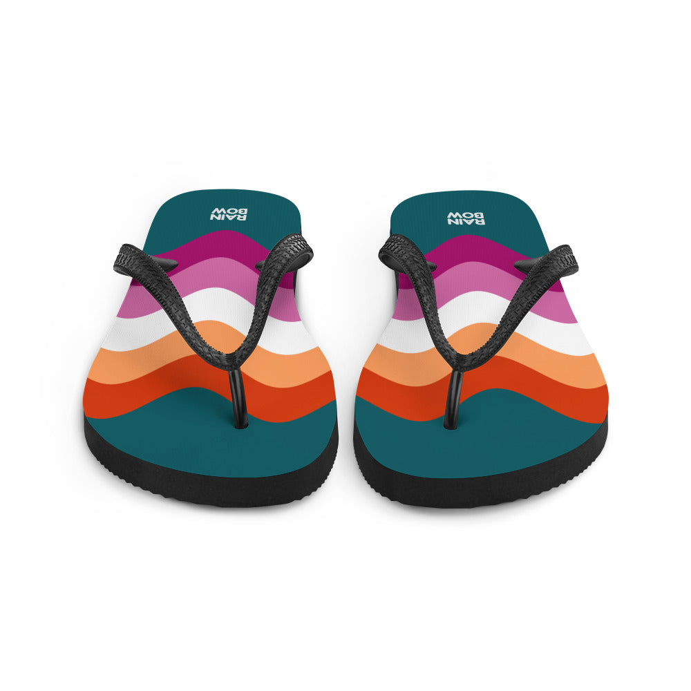 Wavy Lesbian Flag Flip-Flops Flip Flops The Rainbow Stores