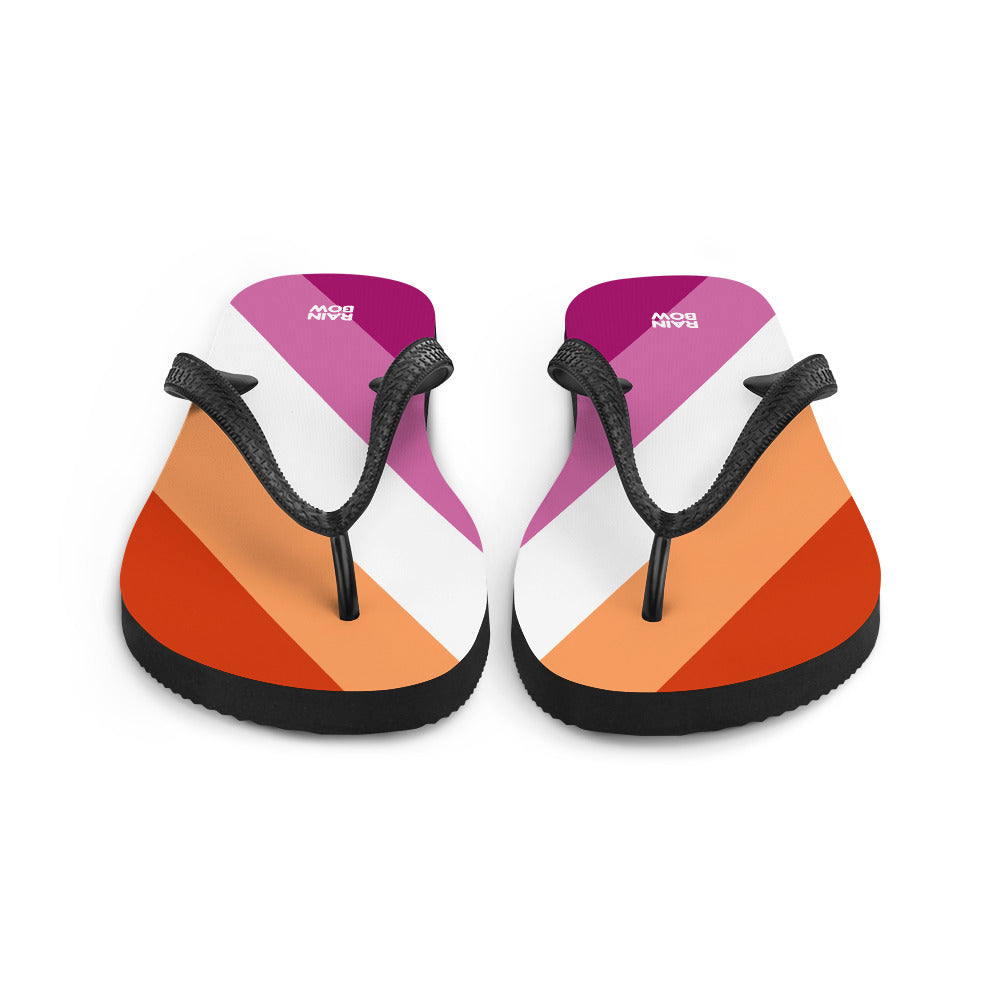 Lesbian Diagonal Pride Flag Flip-Flops Flip Flops The Rainbow Stores