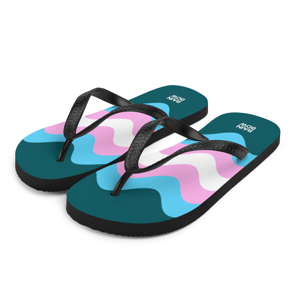 Wavy Trans Flag Flip-Flops Flip Flops The Rainbow Stores