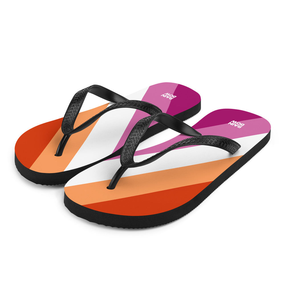 Lesbian Diagonal Pride Flag Flip-Flops Flip Flops The Rainbow Stores