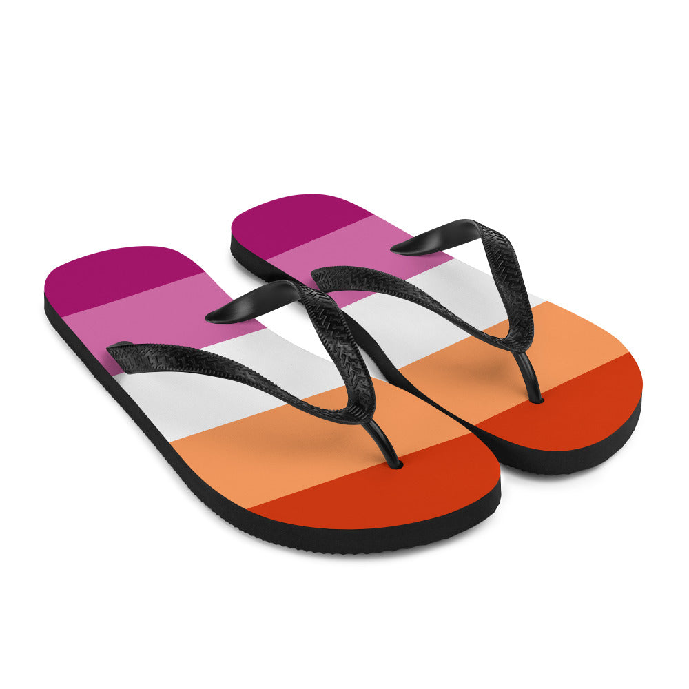 Lesbian 5 Stripe Flag Flip Flops Flip Flops The Rainbow Stores