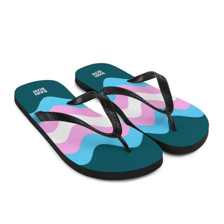 Wavy Trans Flag Flip-Flops Flip Flops The Rainbow Stores