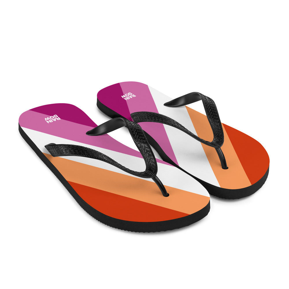 Lesbian Diagonal Pride Flag Flip-Flops Flip Flops The Rainbow Stores