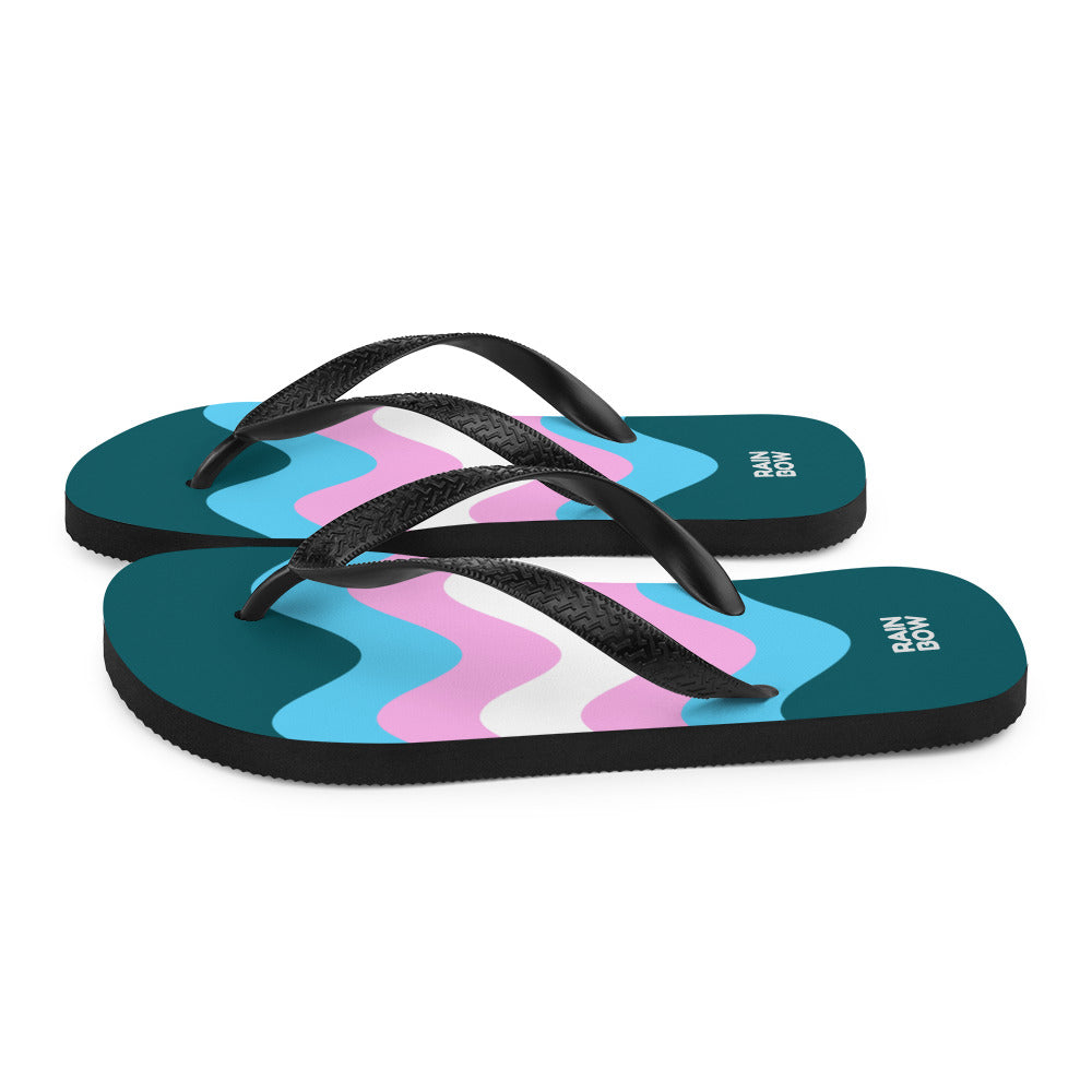 Wavy Trans Flag Flip-Flops Flip Flops The Rainbow Stores