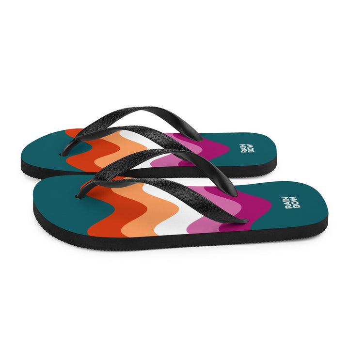 Wavy Lesbian Flag Flip-Flops Flip Flops The Rainbow Stores