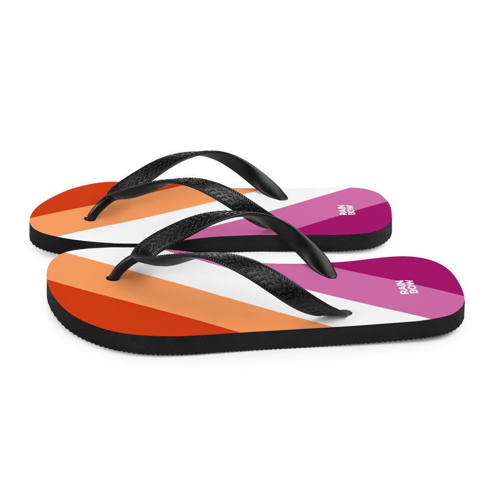 Lesbian Diagonal Pride Flag Flip-Flops Flip Flops The Rainbow Stores