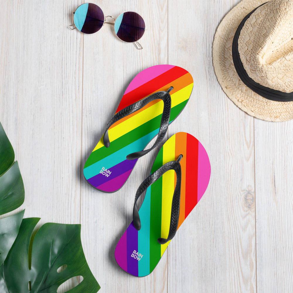 Gilbert Baker Original Pride Flag Flip-Flops Flip Flops The Rainbow Stores