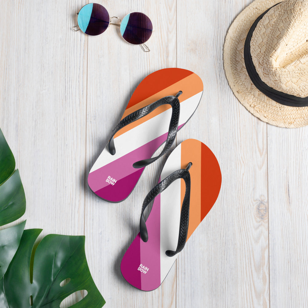 Lesbian Diagonal Pride Flag Flip-Flops Flip Flops The Rainbow Stores