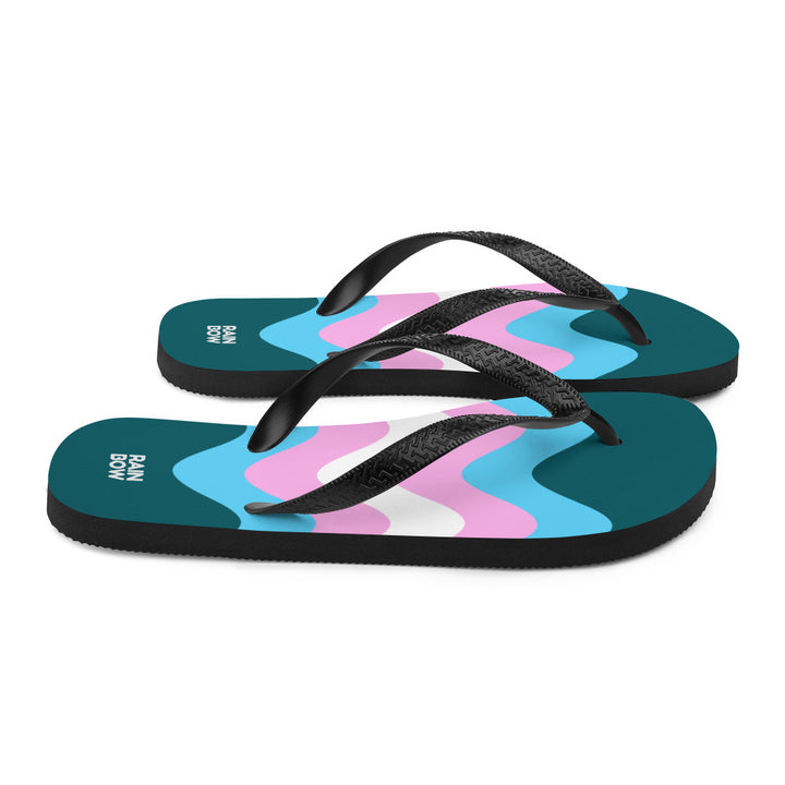 Wavy Trans Flag Flip-Flops Flip Flops The Rainbow Stores