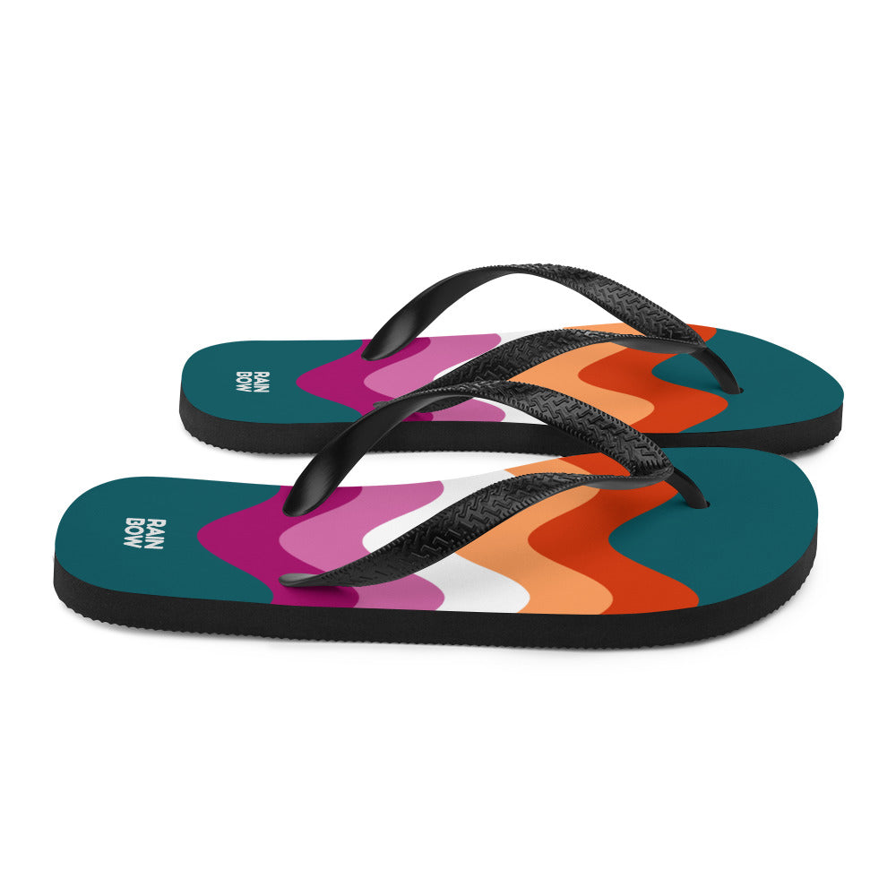 Wavy Lesbian Flag Flip-Flops Flip Flops The Rainbow Stores