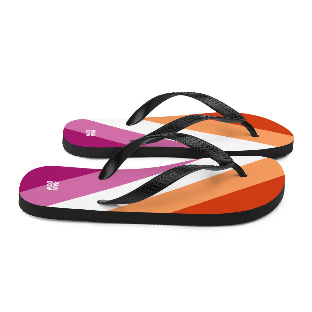 Lesbian Diagonal Pride Flag Flip-Flops Flip Flops The Rainbow Stores