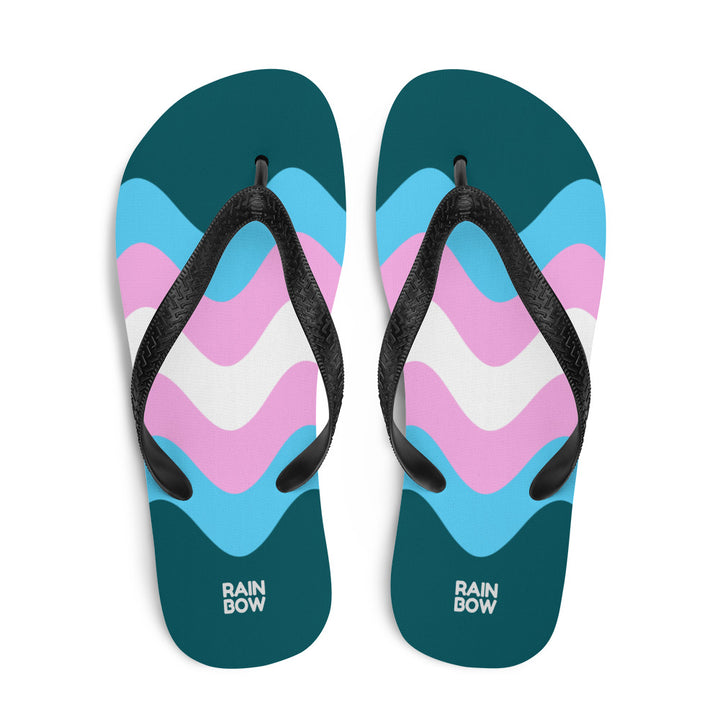 Wavy Trans Flag Flip-Flops Flip Flops The Rainbow Stores