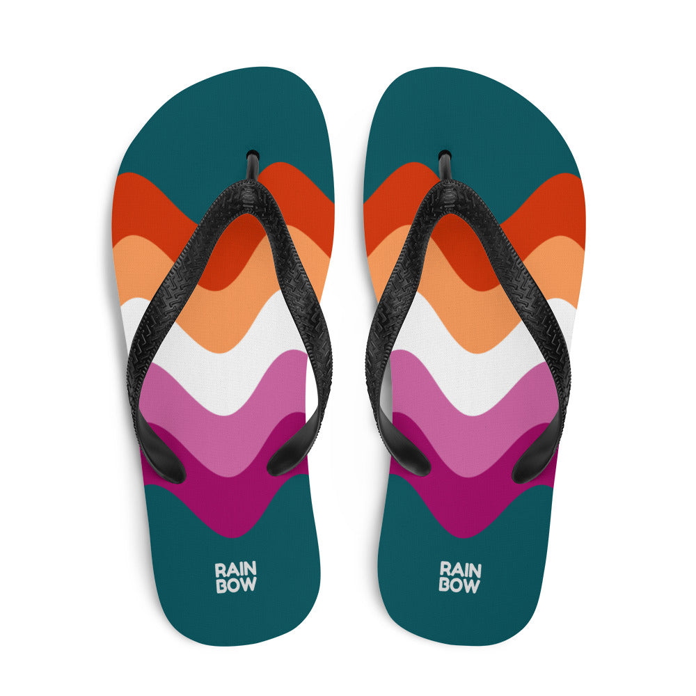 Wavy Lesbian Flag Flip-Flops Flip Flops The Rainbow Stores