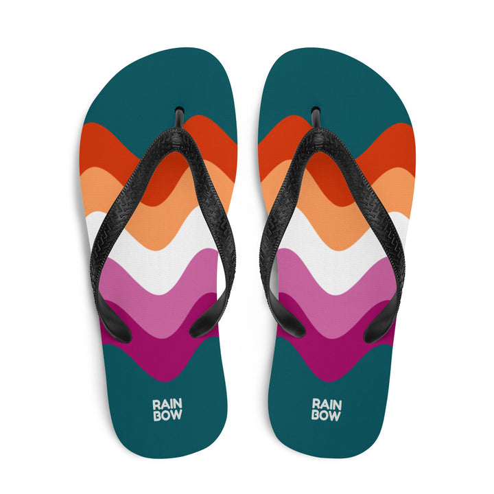 Wavy Lesbian Flag Flip-Flops Flip Flops The Rainbow Stores