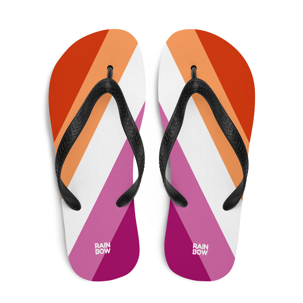 Lesbian Diagonal Pride Flag Flip-Flops Flip Flops The Rainbow Stores