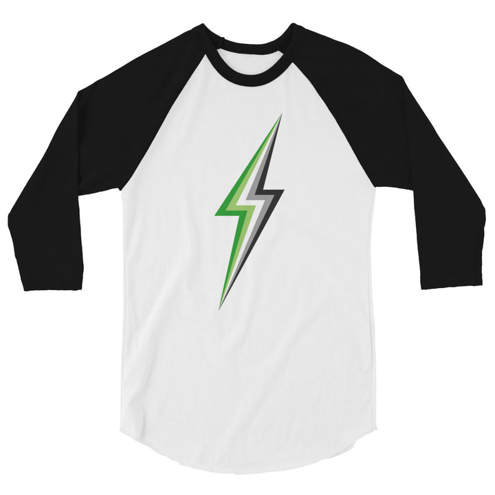 Aromantic Lightning 3/4 Sleeve Raglan Shirt T-shirts Raglan 3/4 The Rainbow Stores