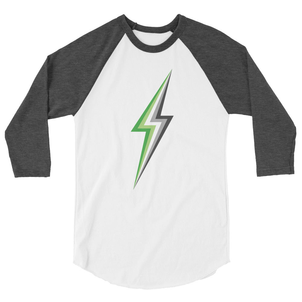 Aromantic Lightning 3/4 Sleeve Raglan Shirt T-shirts Raglan 3/4 The Rainbow Stores