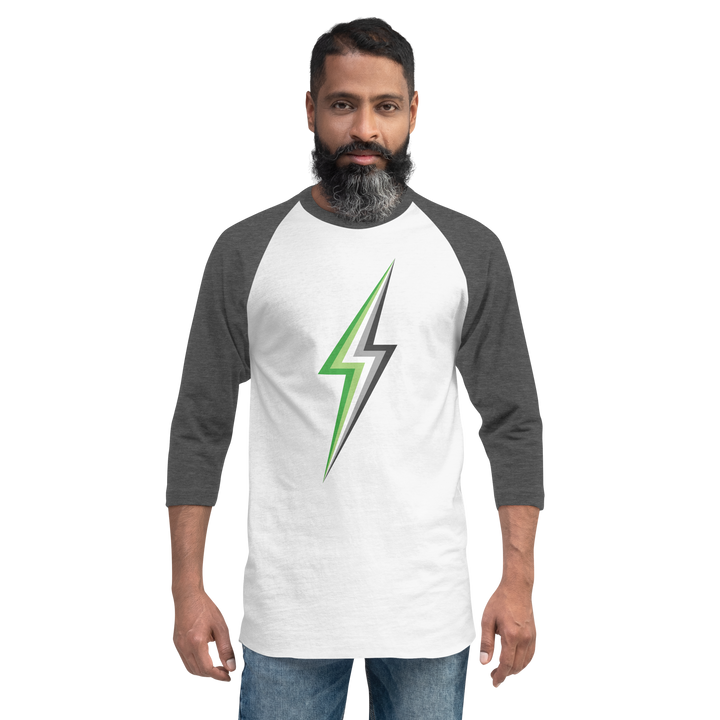 Aromantic Lightning 3/4 Sleeve Raglan Shirt T-shirts Raglan 3/4 The Rainbow Stores