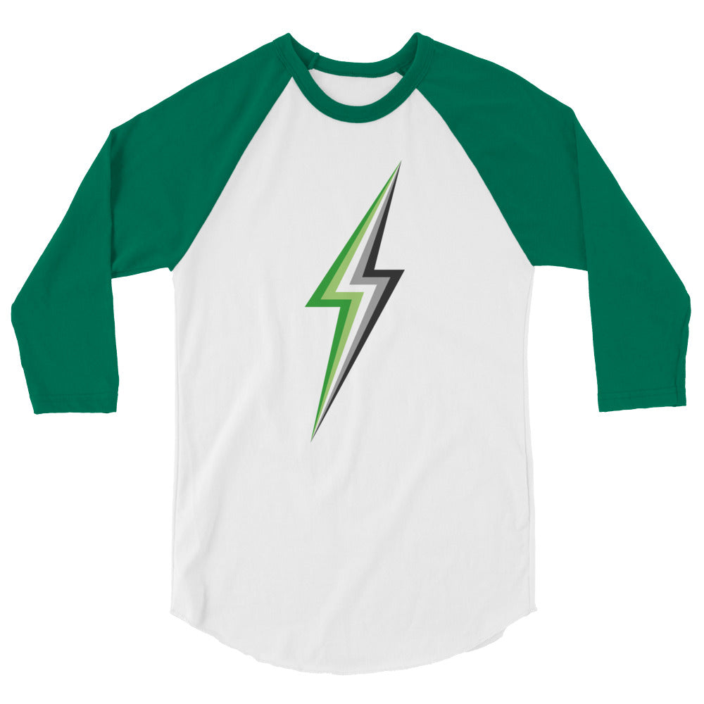 Aromantic Lightning 3/4 Sleeve Raglan Shirt T-shirts Raglan 3/4 The Rainbow Stores