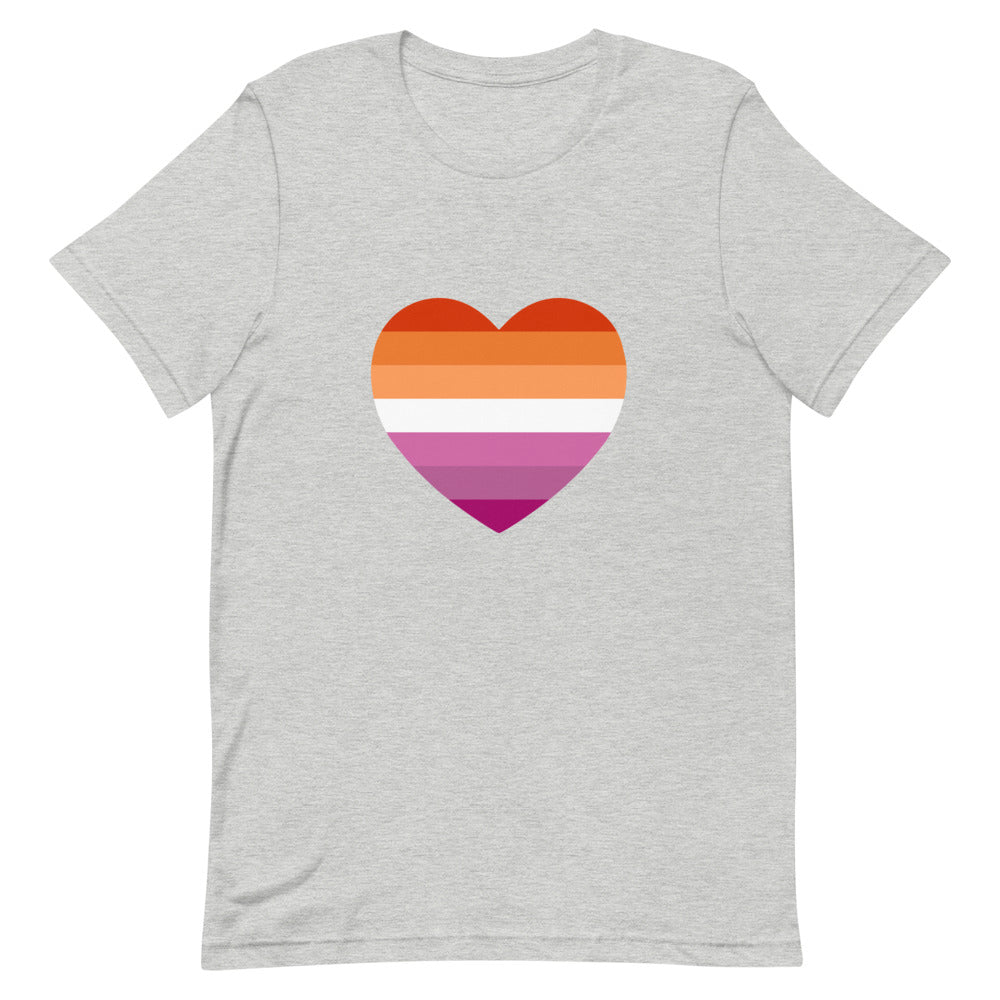 Lesbian 7 Stripe Flag Heart T-Shirt T-shirts The Rainbow Stores