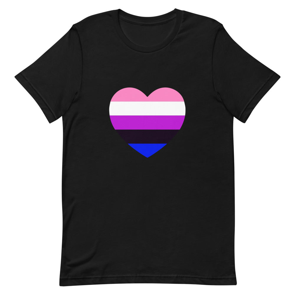 Gender-Fluid Heart Flag T-Shirt T-shirts The Rainbow Stores