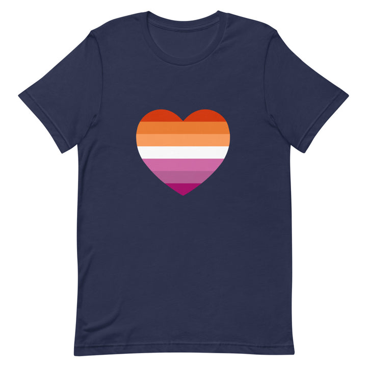 Lesbian 7 Stripe Flag Heart T-Shirt T-shirts The Rainbow Stores