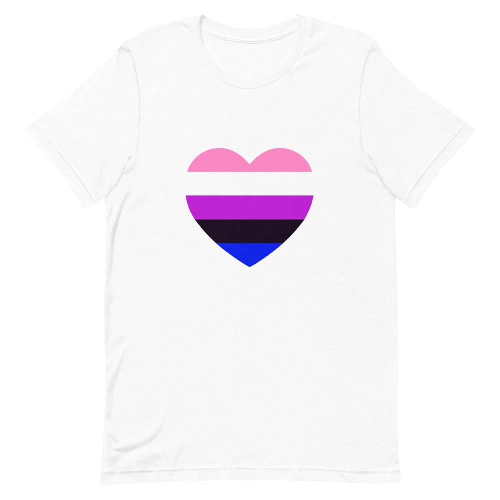 Gender-Fluid Heart Flag T-Shirt T-shirts The Rainbow Stores