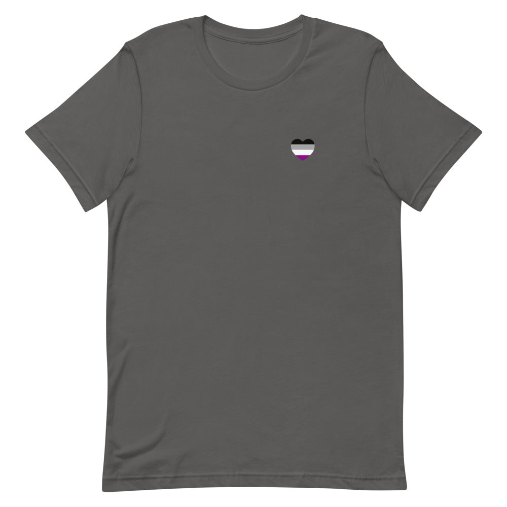 Asexual Pride Flag Small Heart T-Shirt T-shirts The Rainbow Stores