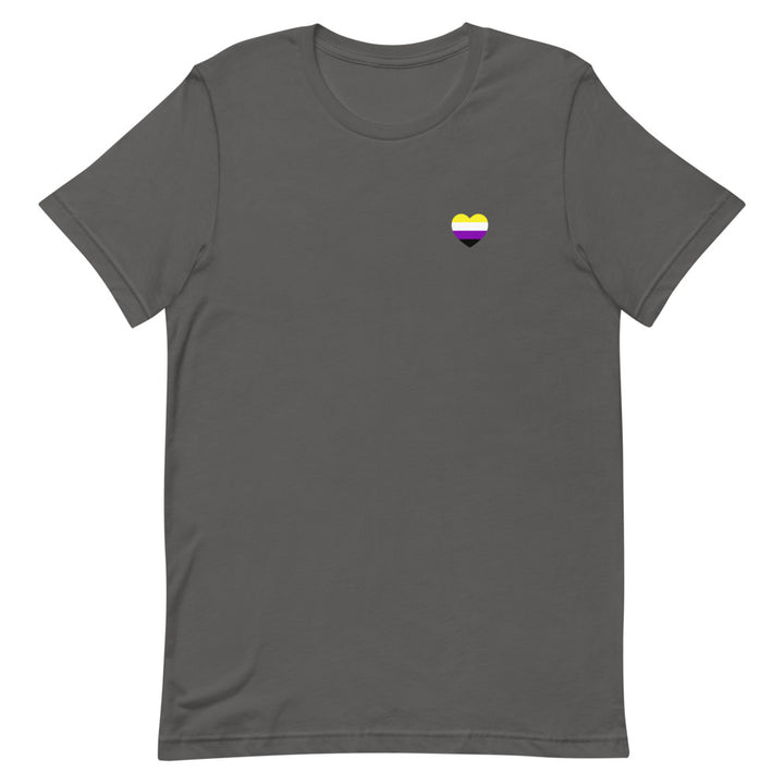 Non-Binary Small Heart Flag T-Shirt T-shirts The Rainbow Stores