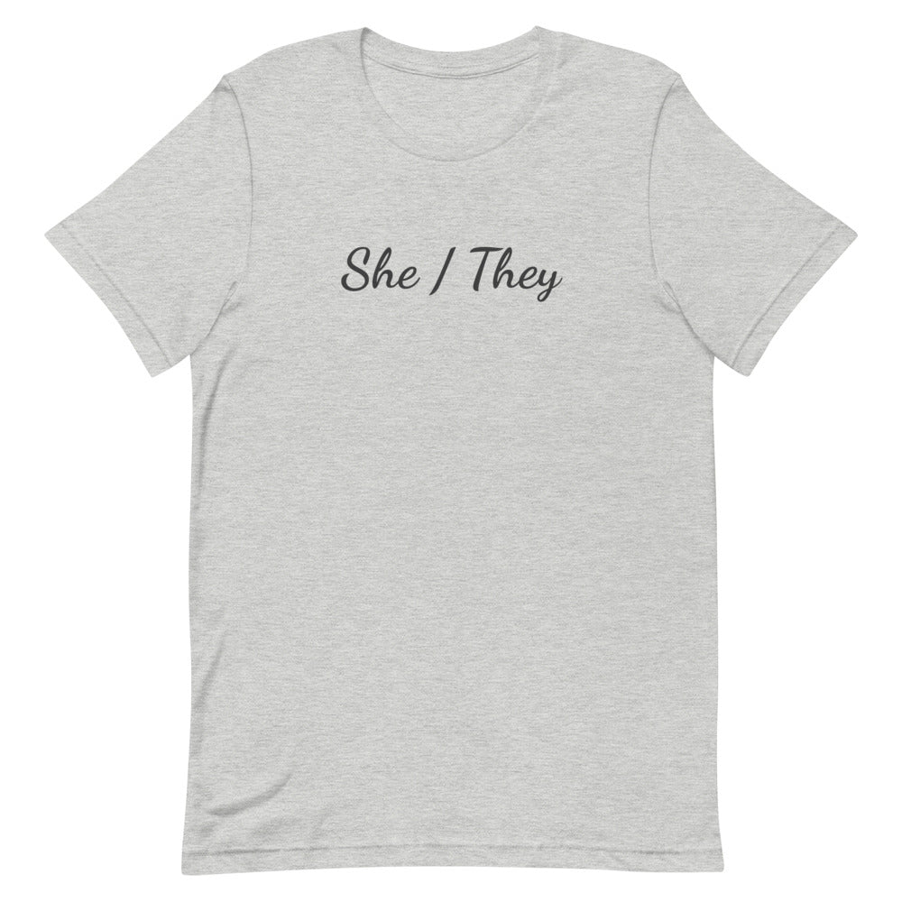 She / They Pronouns T-Shirt T-shirts The Rainbow Stores