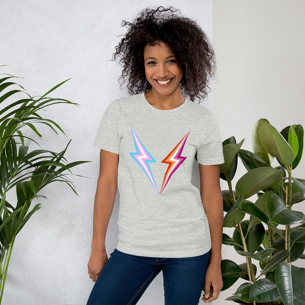 Trans Lesbian Lightning T-Shirt T-shirts The Rainbow Stores