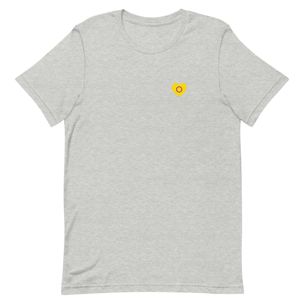 Intersex Pride Small Heart T-Shirt T-shirts The Rainbow Stores