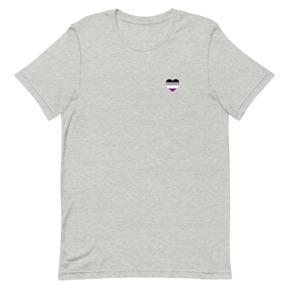 Asexual Pride Flag Small Heart T-Shirt T-shirts The Rainbow Stores